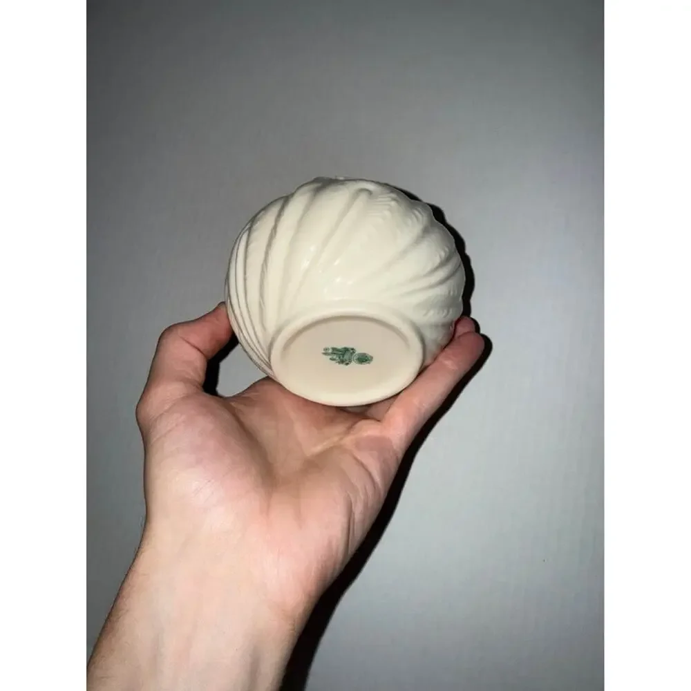 Belleek Ireland Cabbage Leaf Bowl Porcelain Luster Vase